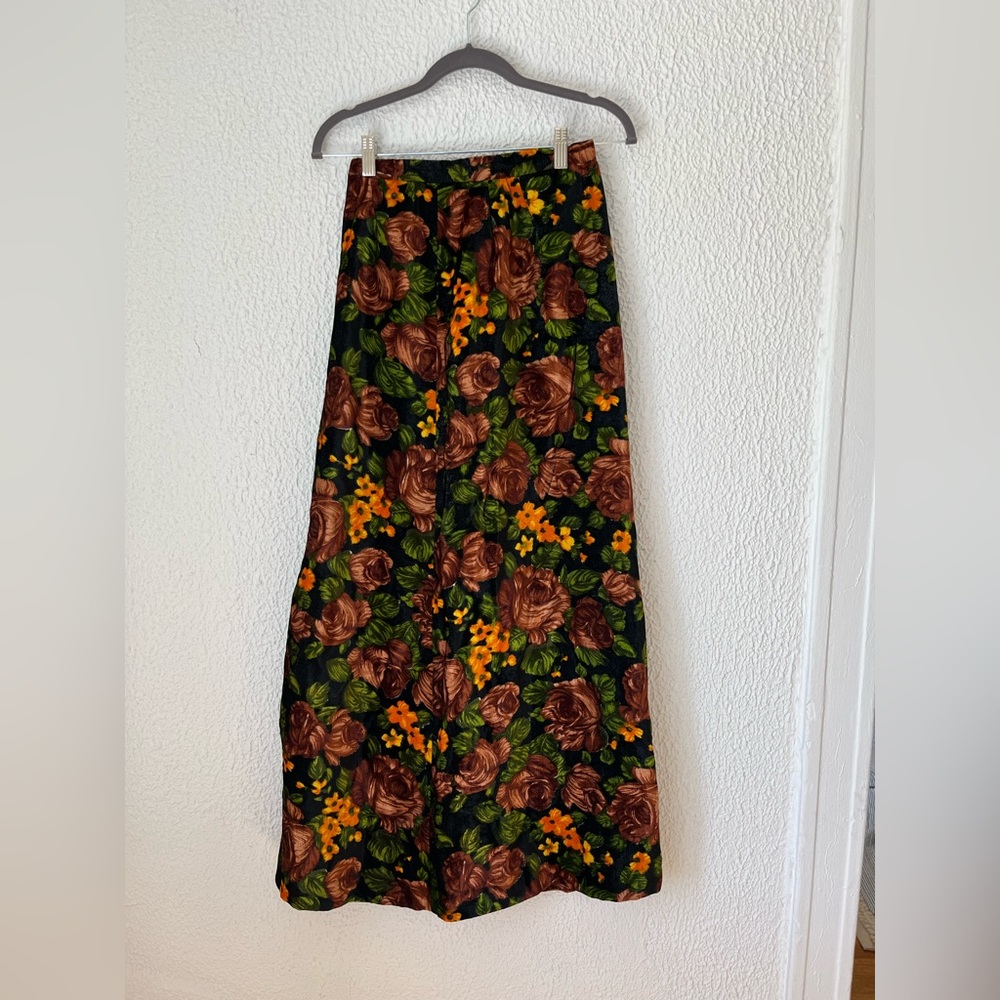 Vintage Handmade Floral Skirt 26 inch Waist